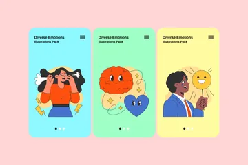 Diversas emociones Paquete de Ilustraciones