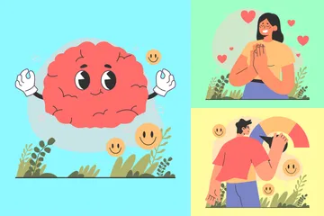 Emoções Diferentes Pacote de Ilustrações