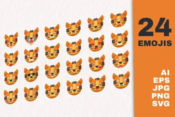 Emoji de tigre Pacote de Ilustrações