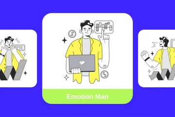 Emotion Man Illustration Pack