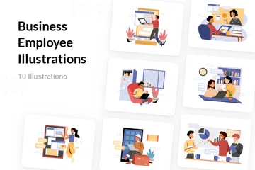 Empleado de negocios Paquete de Ilustraciones