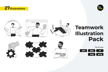 Emplois en entreprise Employés diversifiés Pack d'Illustrations