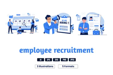 Employee Recruitment Illustration Pack