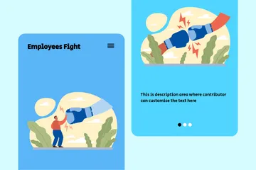 Employees Fight Illustration Pack