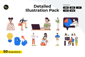 Emploi d'employé de bureau Illustration Pack