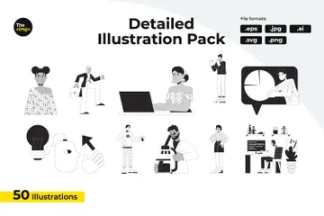 Emploi d'employé de bureau Illustration Pack