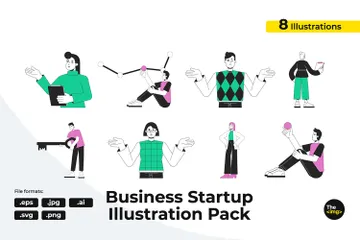 Empreendedores e startups Pacote de Ilustrações