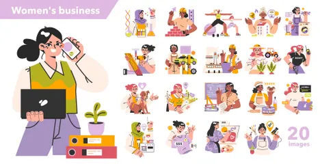 Negocios de mujeres Illustration Pack