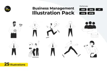 Diversas ocupaciones de empresarios Illustration Pack