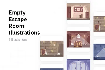 Empty Escape Room Illustration Pack