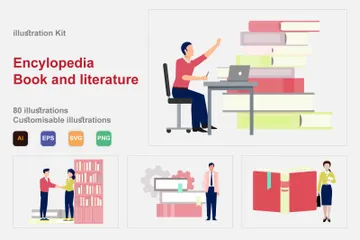 Encyclopedia Book And Literature Illustration Pack