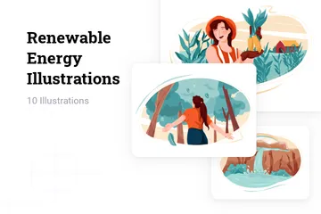 Energía renovable Paquete de Ilustraciones