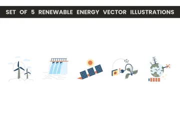 Energia renovável Pacote de Ilustrações