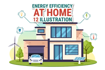 Energy Efficient Home Illustration Pack