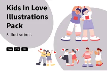 Enfants amoureux Pack d'Illustrations