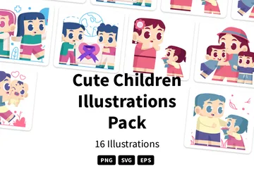 Enfants mignons Illustration Pack