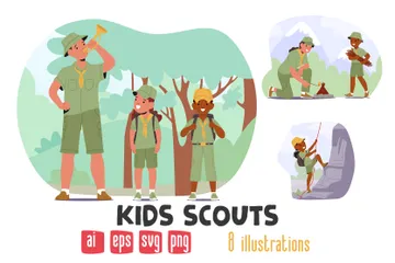 Enfants scouts Pack d'Illustrations