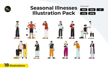 Enfermedades estacionales Paquete de Ilustraciones
