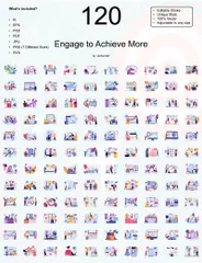 Engage To Achieve More Illustration Pack