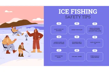 Engaged In Ice Fishing Illustration Pack