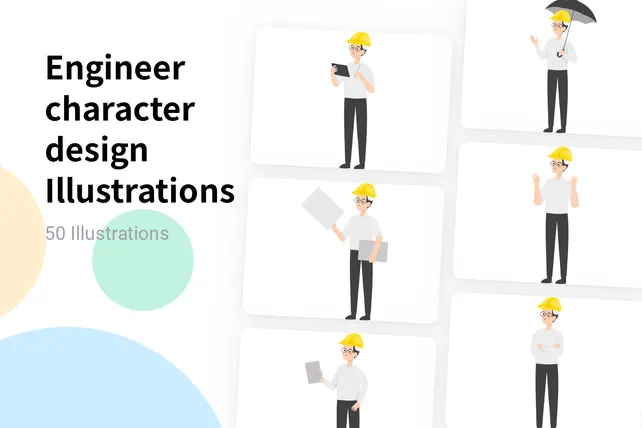 Premium Engineer Character Design Illustration pack from People ...