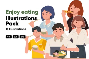Enjoy Eating Illustration Pack