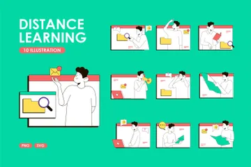 Apprentissage à distance Pack d'Illustrations