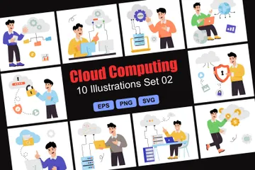 Ensemble d'informatique en nuage 02 Pack d'Illustrations