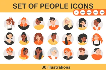 Ensemble de personnes scons Pack d'Illustrations