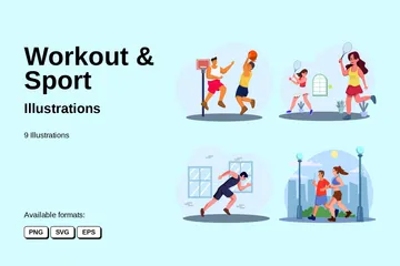 Entrenamiento y deporte Illustration Pack