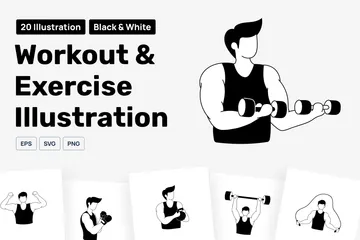 Entrenamiento y ejercicio Paquete de Ilustraciones