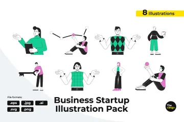 Entrepreneurs And Startupers Illustration Pack