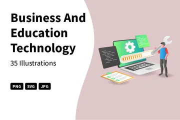 Technologie des affaires et de l'éducation Illustration Pack