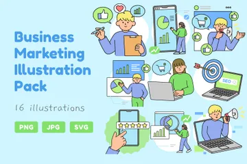 Marketing d'entreprise Pack d'Illustrations