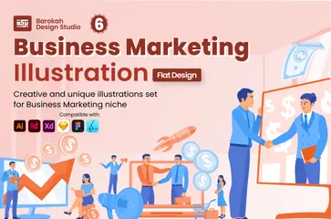 Marketing d'entreprise Pack d'Illustrations