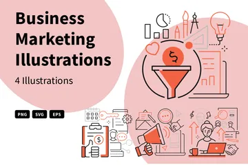 Marketing d'entreprise Pack d'Illustrations