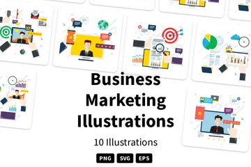 Marketing d'entreprise Pack d'Illustrations