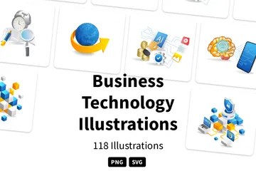 Technologie d'entreprise Illustration Pack