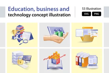 Technologie d'entreprise Illustration Pack