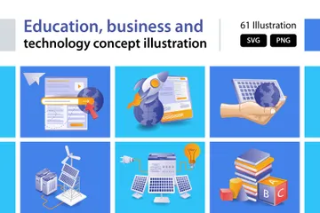 Technologie d'entreprise Pack d'Illustrations