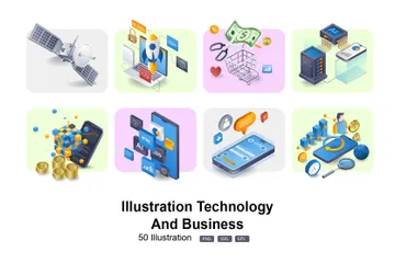 Technologie d'entreprise Pack d'Illustrations