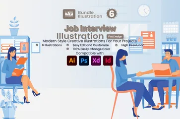Entretien d'embauche Pack d'Illustrations