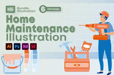 Entretien de la maison Pack d'Illustrations