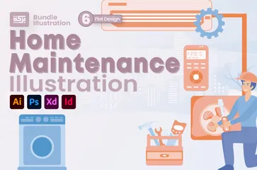 Entretien de la maison Pack d'Illustrations