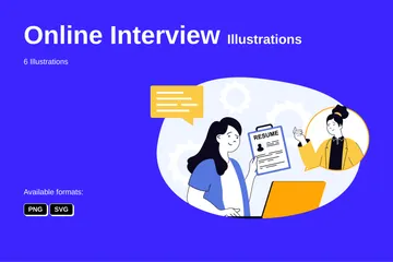 Entretien en ligne Pack d'Illustrations