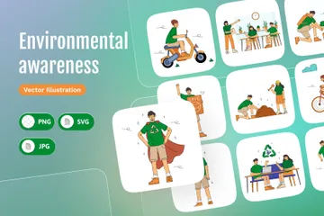Environmental Awareness Illustration Pack