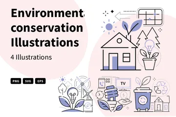 Environmental Conservation Illustration Pack