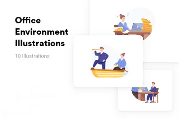 Environnement de bureau Pack d'Illustrations