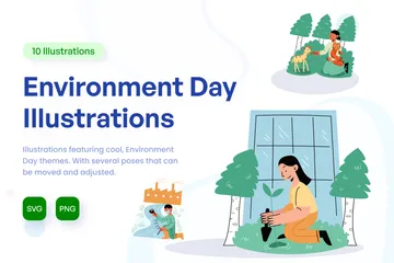 Journée de l'environnement Pack d'Illustrations