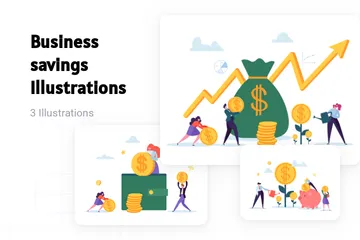 Économies d'entreprise Pack d'Illustrations